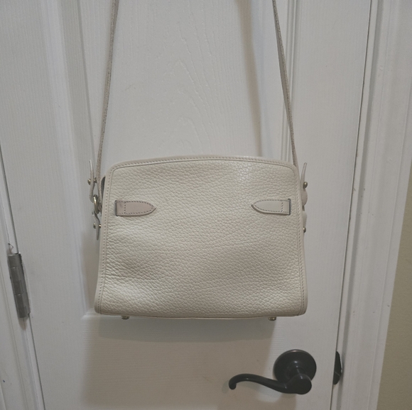 Dooney & Bourke Vintage Cream Leather Shoulder Bag with Buckle Rare - Picture 5 of 12